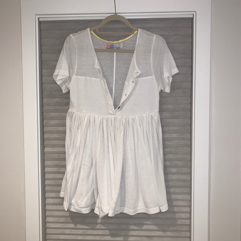 White free people beach romper xs